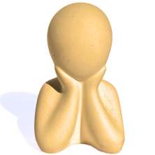 Estátua Decorativa Família Filho(a) 6cm em Cimento Artesanal - Amarelo