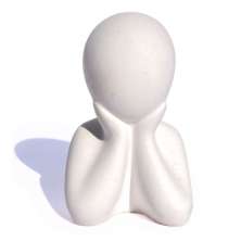 Estátua Decorativa Família Filho(a) 6cm em Cimento Artesanal - Branco
