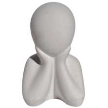 Estátua Decorativa Família Filho(a) 6cm em Cimento Artesanal - Cinza