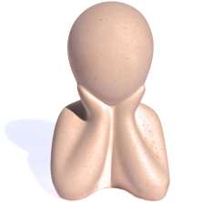 Estátua Decorativa Família Filho(a) 6cm em Cimento Artesanal - Palha