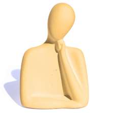 Estátua Decorativa Família Mãe 8cm em Cimento Artesanal - Amarelo