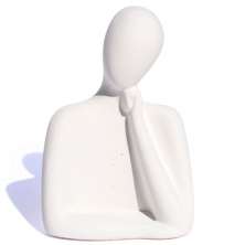 Estátua Decorativa Família Mãe 8cm em Cimento Artesanal - Branco