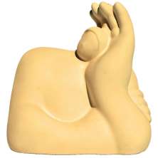 Estátua Decorativa Gigante Admirado Artesanal 9,5x9,5 cm Em Cimento - Amarelo