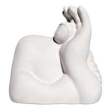 Estátua Decorativa Gigante Admirado Artesanal 9,5x9,5 cm Em Cimento - Branco