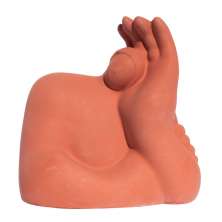 Estátua Decorativa Gigante Admirado Artesanal 9,5x9,5 cm Em Cimento - Vermelho