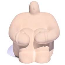 Estátua Decorativa Gigante Pensativo Artesanal 9,5x8,5cm Em Cimento - Palha