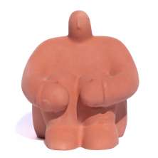Estátua Decorativa Gigante Pensativo Artesanal 9,5x8,5cm Em Cimento - Vermelho