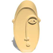 Estátua Decorativa Nórdico Olhar 10cm em Cimento - Amarelo