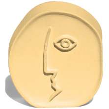 Estátua Decorativa Nórdico Picasso 8cm Em Cimento - Amarelo