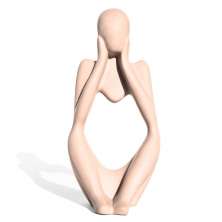 Estatua Decorativa Pensadora Ana 12,5cm Artesanal Em Cimento - Palha