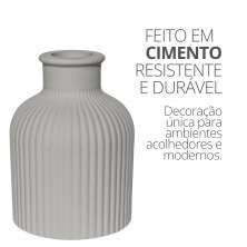Mini Garrafa Listrada Clássica Artesanal 9,5x7cm Em Cimento - Amarelo