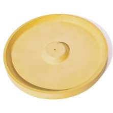 Porta Incenso Artesanal Redondo Liso 15cm em Cimento - Amarelo