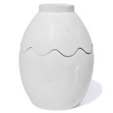 Porta Objeto Decorativo Ovo Com Tampa 9cm Cimento Artesanal - Branco
