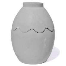 Porta Objeto Decorativo Ovo Com Tampa 9cm Cimento Artesanal - Cinza