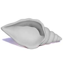 Porta Objetos Artesanal Concha Liso 13cm Em Resina Mineral - Cinza