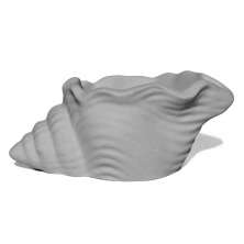 Porta Objetos Artesanal Concha Listras 11,5x7,5cm Em Resina Mineral - Cinza