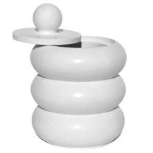 Porta Objetos Artesanal Mel Anéis 12x8cm Em Resina Mineral - Branco