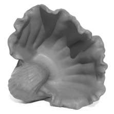 Porta Objetos Concha Pérola Grande Artesanal 13,5x6,5x13cm Em Resina Mineral - Cinza