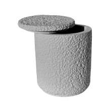 Pote Texturizado Clássico 11cm em Cimento Artesanal - Cinza