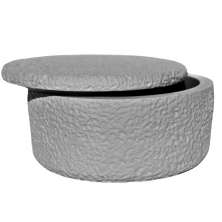 Pote Texturizado Clássico Baixo 12cm em Cimento Artesanal - Cinza