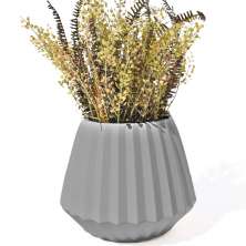 Vaso Decorativo Diamante Artesanal 10,5x13cm Em Cimento - Cinza