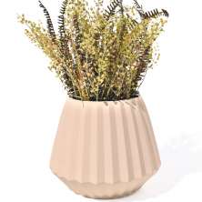 Vaso Decorativo Diamante Artesanal 10,5x13cm Em Cimento - Palha
