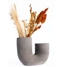 Vaso Decorativo Duplo Joana Artesanal 15cm em Cimento Artesanal - Cinza
