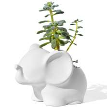 Vaso Decorativo Elefante 12cm Cimento Artesanal - Branco