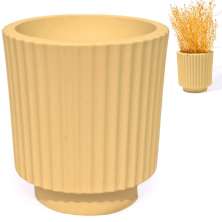 Vaso Decorativo Garrafa Grécia 9,5cm Cimento Artesanal - Amarelo