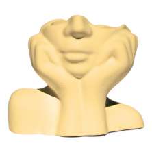 Vaso Decorativo Mão No Rosto 11cm Cimento Artesanal - Amarelo