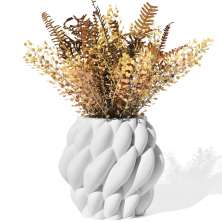 Vaso Decorativo Novelo 13cm em Cimento Artesanal Sala e Cozinha - Branco