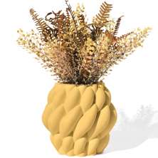 Vaso Decorativo Novelo 9cm em Cimento Artesanal Sala e Cozinha - Amarelo