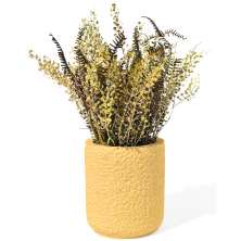 Vaso Decorativo Texturizado 10cm em Cimento Artesanal - Amarelo
