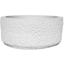 Vaso Texturizado Clássico M Baixo Artesanal 5,5x12,5cm Em Resina Mineral - Branco