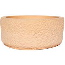 Vaso Texturizado Clássico M Baixo Artesanal 5,5x12,5cm Em Resina Mineral - Palha
