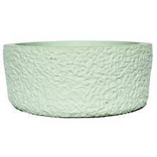Vaso Texturizado Clássico M Baixo Artesanal 5,5x12,5cm Em Resina Mineral - Verde