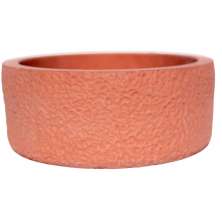 Vaso Texturizado Clássico M Baixo Artesanal 5,5x12,5cm Em Resina Mineral - Vermelho