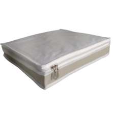 Caixa Organizadora de Lençol Tam PP Nylon PVC Creme luxo