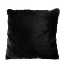 Capa de almofada 45X45 preta felpuda pelúcia