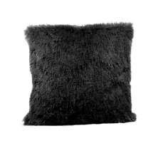 Capa de almofada 45X45 preta felpuda pelúcia