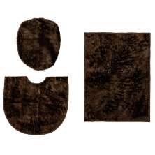 Conjunto 3 peças banheiro Marrom Shaggy Pelo baixo 18mm B