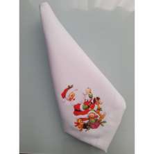 Jogo 2 Guardanapo tecido estampado 45x45 Papai Noel luxo premium