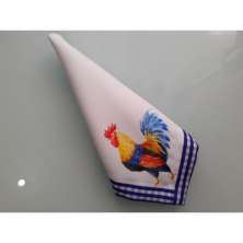 Jogo 6 Guardanapo tecido estampado 45x45 Galo luxo premium