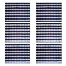 Jogo 6 Lugares Americanos 50x37 xadrez azul mesa posta