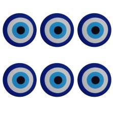 Jogo 6 capas sousplat mesa decorativo 35x35 Olho Grego designer azul