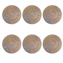 Jogo 6 capas sousplat mesa decorativo 35x35 Sisal designer bege