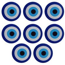 Jogo 8 capas sousplat mesa decorativo 35x35 Olho Grego designer azul