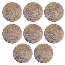 Jogo 8 capas sousplat redondo tecido estampado Sisal premium