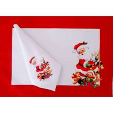 Kit 2 guardanapo + 2 lugar americano estamp decorativo Papai Noel