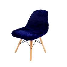 Kit 6 Capas para cadeira eiffel design felpudo Azul